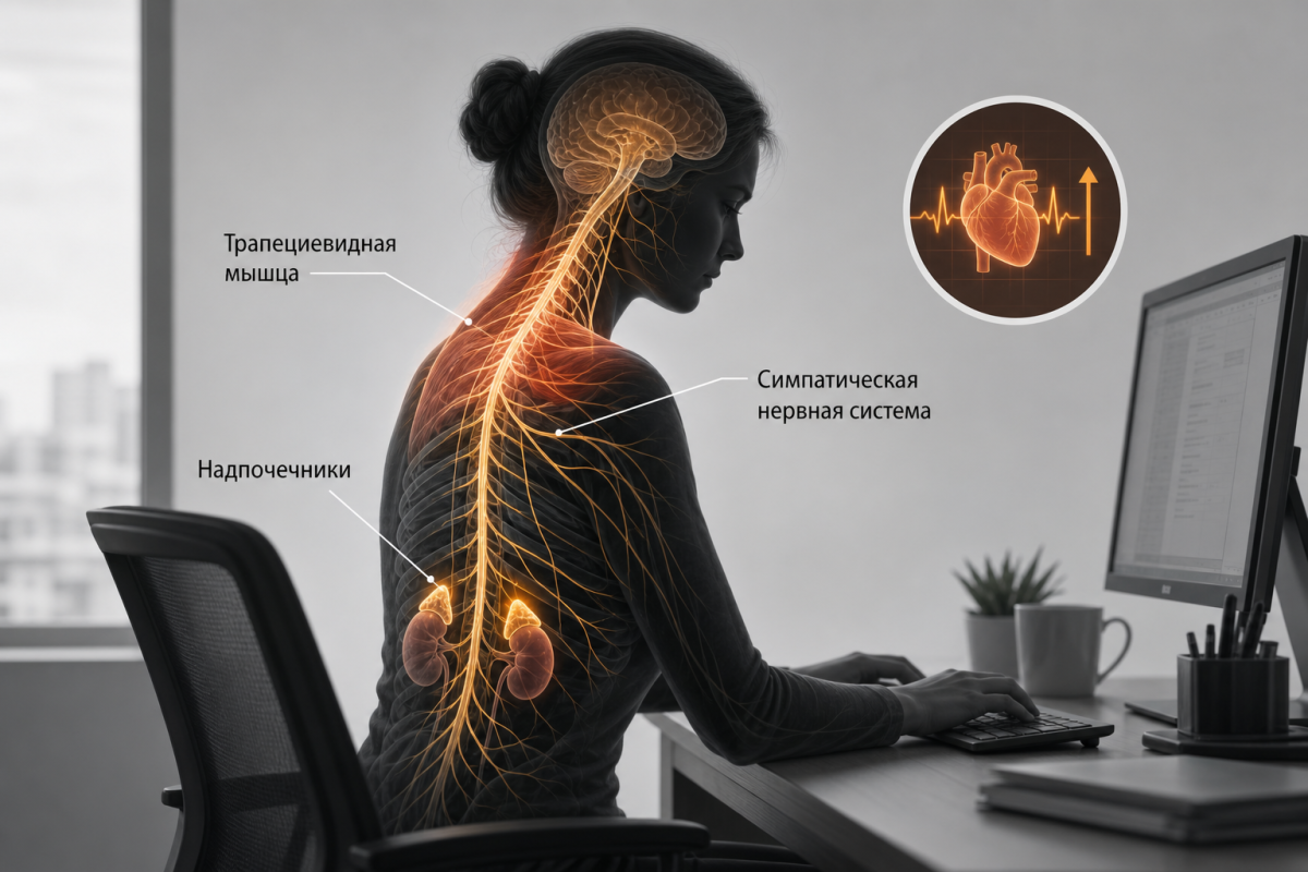 Физиологическая реакция организма на стресс: нервная система и мышечное напряжение