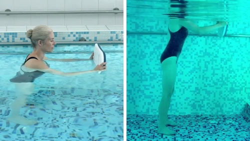 Стабилизация кора в воде с толканием и тягой большой доски